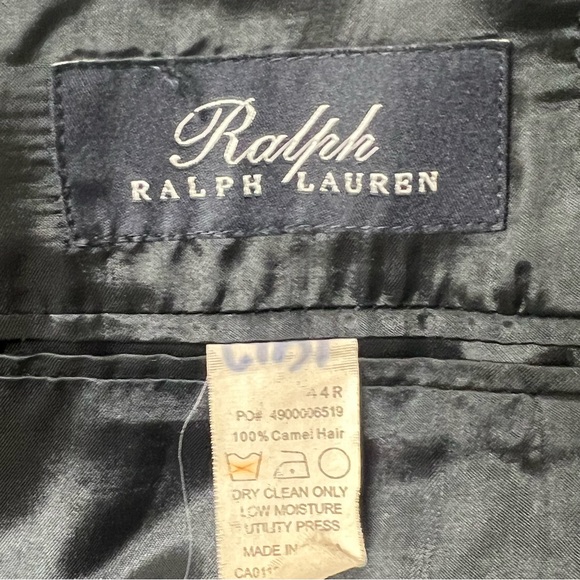 Ralph Ralph Lauren Loro Piana Jacket Men’s 44R Camel Hair Suit Coat Italy Black - Picture 9 of 11